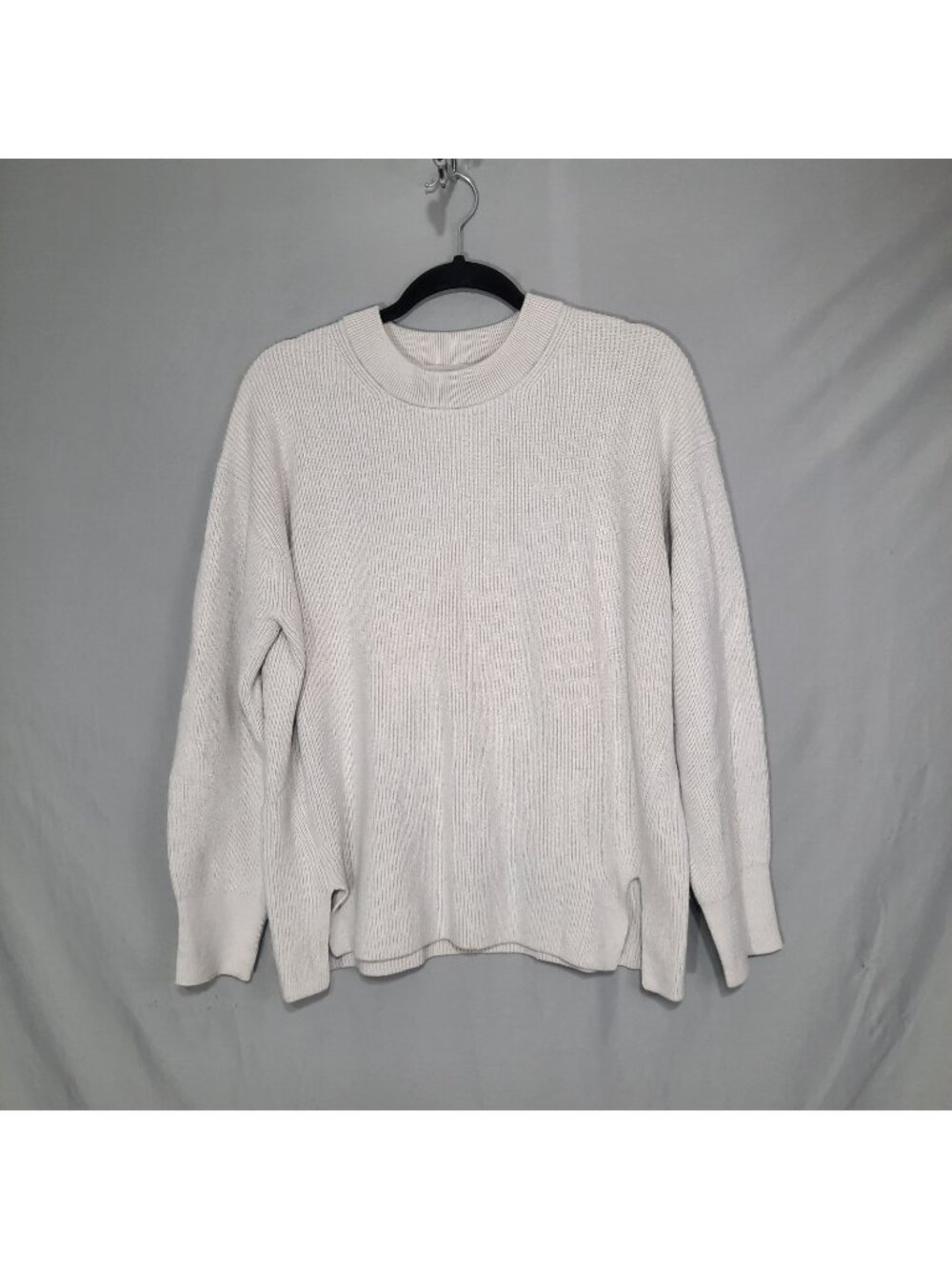 Lululemon Sweater Womens Size 10 Opal White Merino Wool Blend Ribbed Crewneck